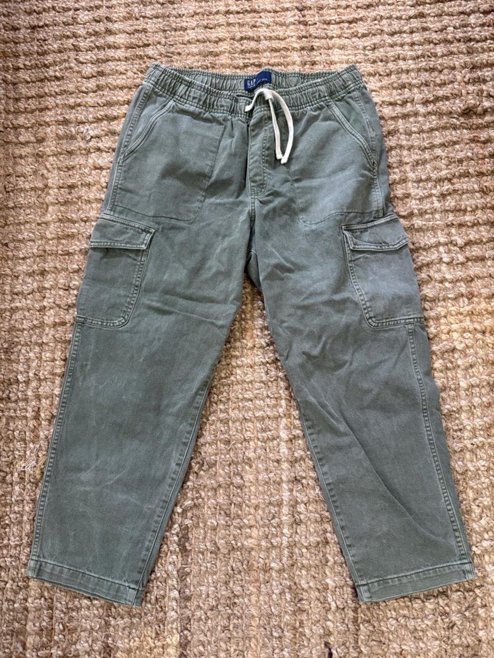 GAP Olive Green Cargo Jogger Pants with Drawstring